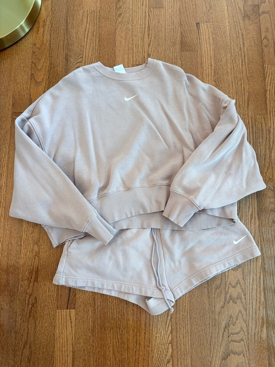 Nike Tops - Nike Phoenix Fleece Oversized Crewneck and Short Set Dusty Purple